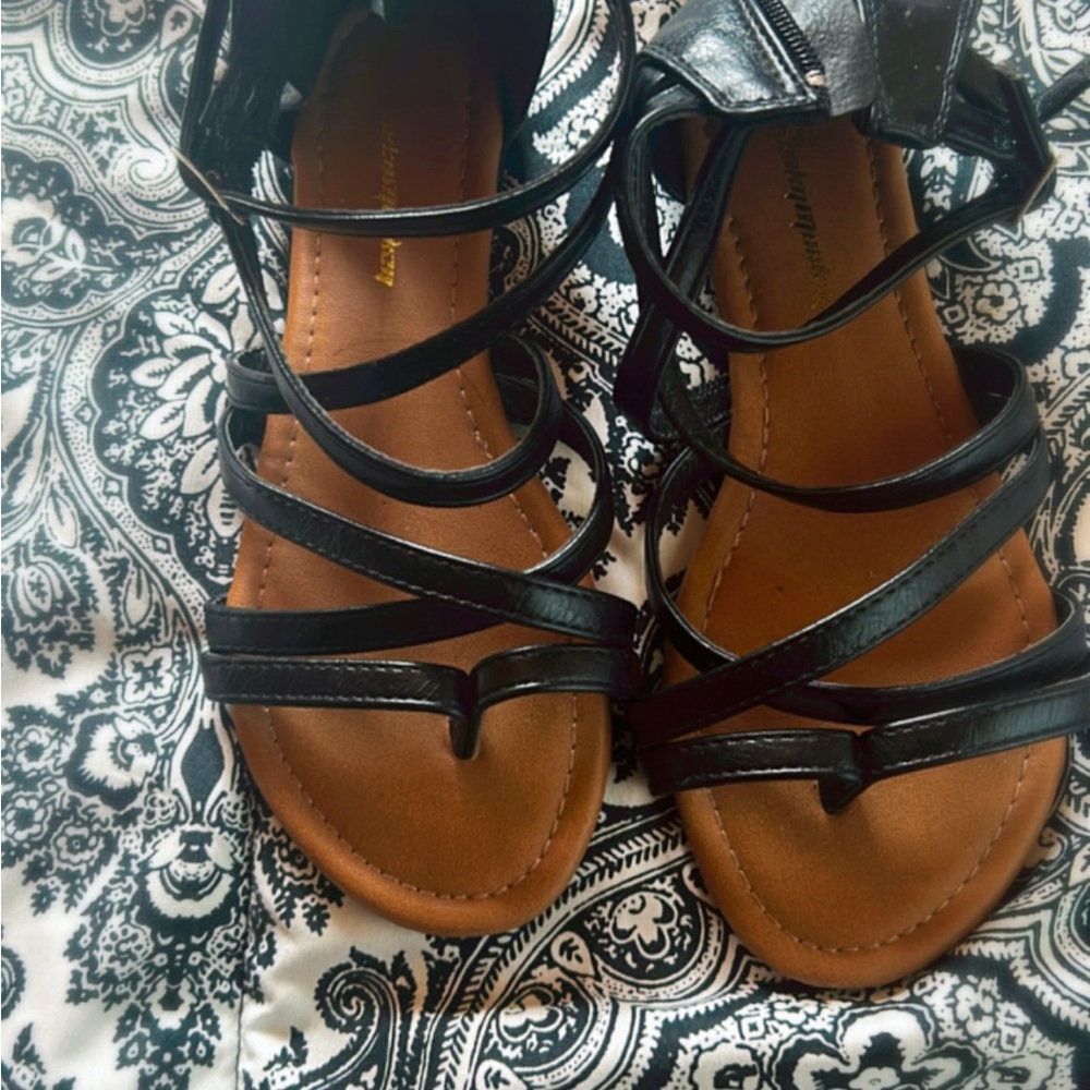 Black Strappy Sandals